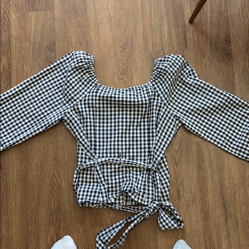 Abercrombie puff sleeve gingham shirt - Picture 3 of 3